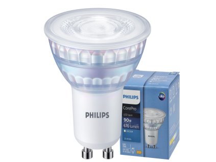 52609 led zarovka philips gu10 6 7 w corepro 60 tepla bila