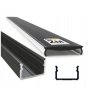 Profil pro LED pásky OXI-Dx přisazený 1m ČERNÝ + černý kryt