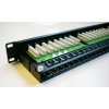 DATACOM Patch panel 48p. Cat5e 1U BK 8x6p. Modul, UTP, 19''