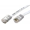 Patch kabel UTP cat 6, 0,5m plochý - bílý
