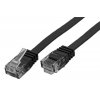 Patch kabel UTP cat 6, 0,5m plochý - černý