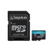 Kingston MicroSDXC karta 256GB Canvas Go! Plus, R:200/W:160MB/s, Class 10, UHS-I, U3, V30, A2 + Adaptér