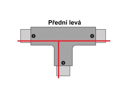 T spojka pro 3F lištu - Černá přední levá