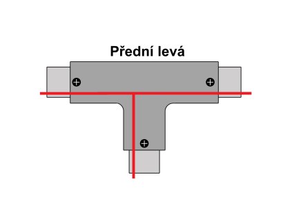 T spojka pro Z3F lištu - Černá přední levá