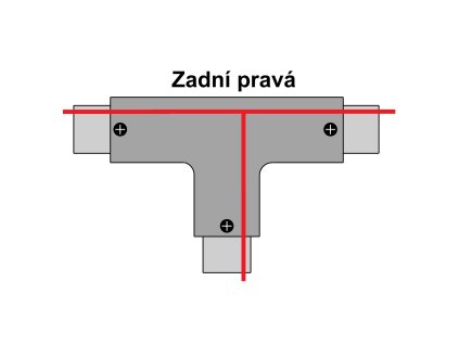 T spojka pro Z3F lištu - Černá zadní pravá