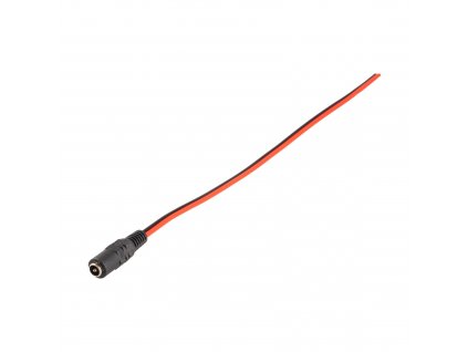 DC konektor napájecí s kabelem - Černo-červený 25cm (samice)