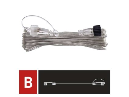 Prodlužovací kabel pro spojovací řetězy Standard transparentní, 10 m, venkovní i vnitřní