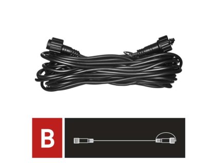 Prodlužovací kabel pro spojovací řetězy Profi černý, 10 m, venkovní i vnitřní