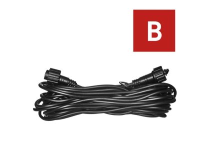 Prodlužovací kabel pro spojovací řetězy Profi černý, 10 m, venkovní i vnitřní