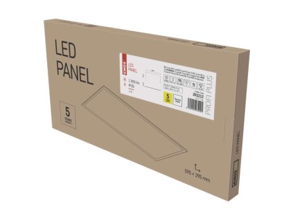 LED panel 30×60, obdélníkový vestavný bílý, 18W neutrální bílá, Emergency