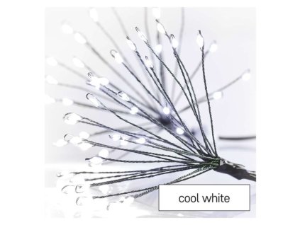 LED světelný řetěz - svítící trsy, nano, 5,2 m, vnitřní, studená bílá, časovač