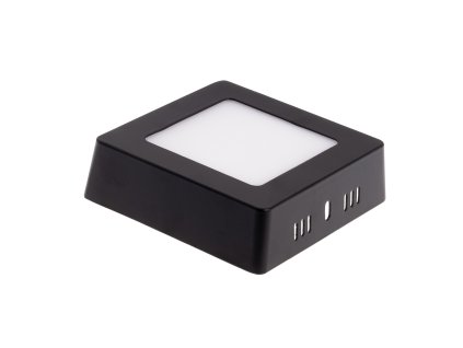 BPS6 LED panel 6W přisazený černý čtverec - Teplá bílá