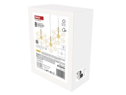 LED vánoční závěs – sněhové vločky, 84 cm, venkovní i vnitřní, teplá bílá