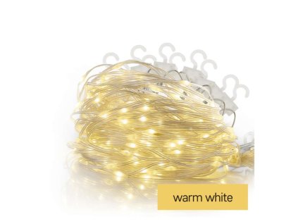 LED vánoční drop řetěz – záclona, 2,9x1,5 m, venkovní i vnitřní, teplá bílá, programy