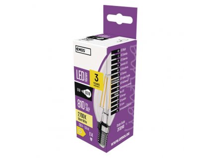 LED žárovka Filament svíčka / E14 / 6 W (60 W) / 810 lm / teplá bílá