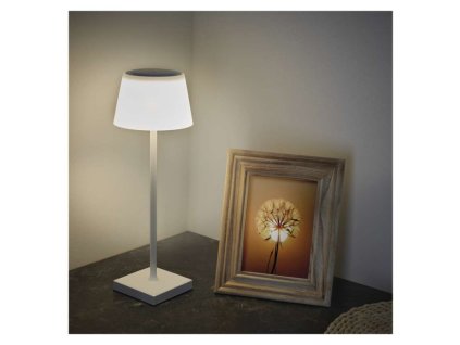 LED stolní lampa KATIE, nabíjecí, bílá