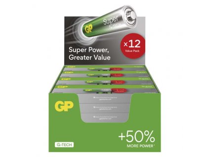 Alkalická baterie GP Super AA (LR6), 288 ks, display box