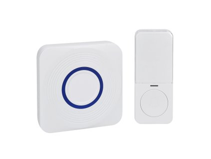 Solight bezdrátový zvonek, bateriový + USB, 200m, bílý, learning code