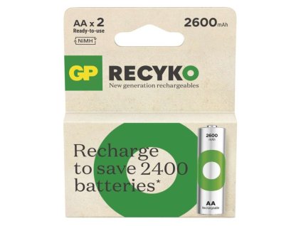 Nabíjecí baterie GP ReCyko 2600 AA (HR6), 2 ks