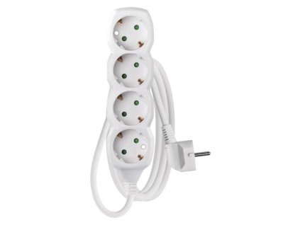 Prodlužovací kabel 1,5 m / 4 zásuvky / bílý / PVC / 1,5 mm2