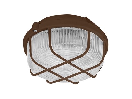KRUH přisazené stropní a nástěnné kruhové svítidlo 100W  hnědá, transp.