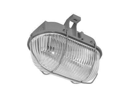 OVAL KOV přisazené nástěnné svítidlo  60W, šedá, transp.