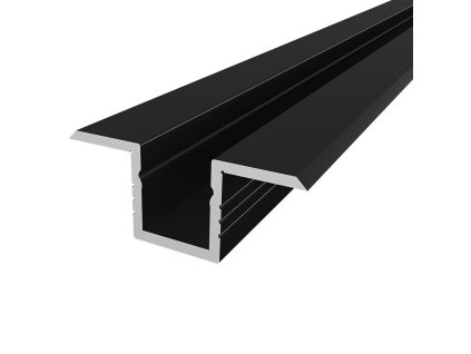 LED profil P6-4 černý mini vestavný - Profil bez krytu 1m