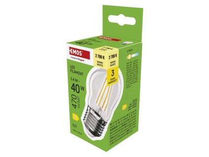 LED žárovka Filament Mini Globe / E27 / 3,4 W (40 W) / 470 lm / teplá bílá