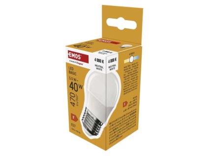 LED žárovka Basic Mini Globe / E27 / 5,5 W (40 W) / 470 lm / neutrální bílá
