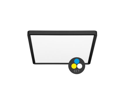 TERY LED sv. čtverec 24W,30cm,CCT,2400lm,IP40,černý lem