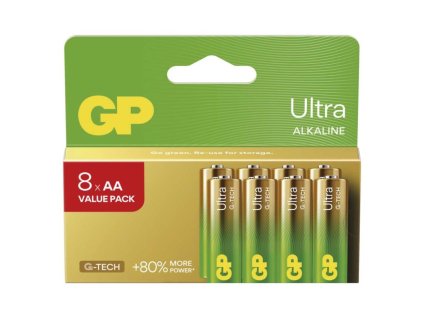 Alkalická baterie GP Ultra AA (LR6), 8 ks
