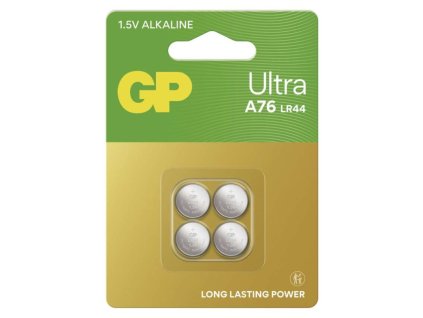 Alkalická knoflíková baterie GP Ultra A76U (LR44), 4 ks