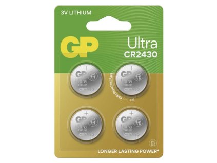 Lithiová knoflíková baterie GP Ultra CR2430, 4 ks