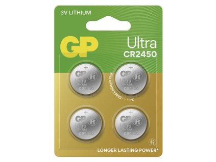 Lithiová knoflíková baterie GP Ultra CR2450, 4 ks