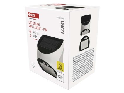 Solární LED svítidlo LUMI s pohybovým čidlem, bílé, neutrální bílá