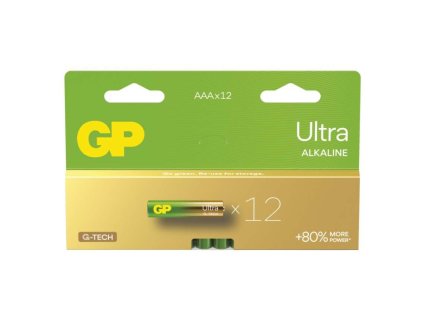Alkalická baterie GP Ultra AAA (LR03), 12 ks
