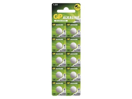 Alkalická knoflíková baterie GP 191F (LR1120), 10 ks