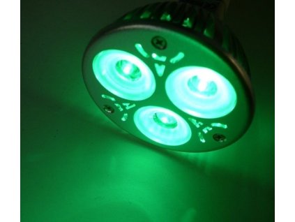 Barevná LED žárovka MR16 3x1W60 - Zelená