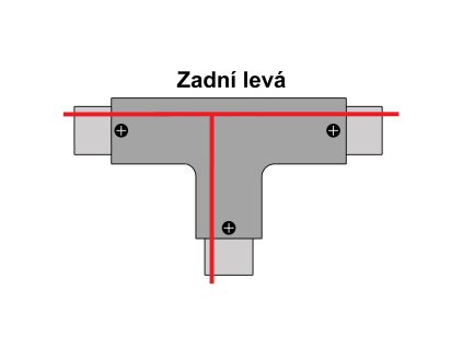 T spojka pro 3F lištu - Černá zadní levá