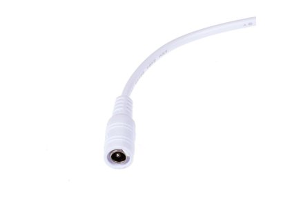 DC konektor napájecí s kabelem - Bílá 14cm (samice)