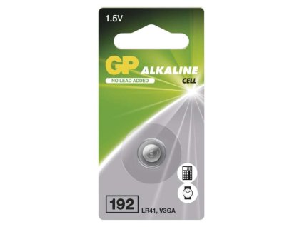 Alkalická knoflíková baterie GP 192F (LR41), 1 ks