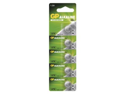 Alkalická knoflíková baterie GP A76F (LR44), 5 ks