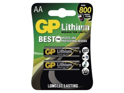 Lithiová baterie GP AA (FR6), 2 ks