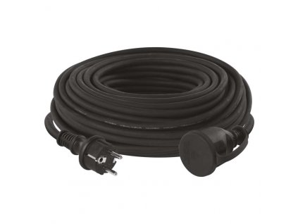 Venkovní prodlužovací kabel 30 m / 1 zásuvka / černý / guma-neopren / 230 V / 1,5 mm2
