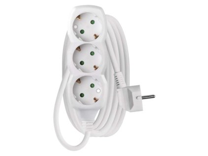 Prodlužovací kabel 3 m / 3 zásuvky / bílý / PVC / 1,5 mm2