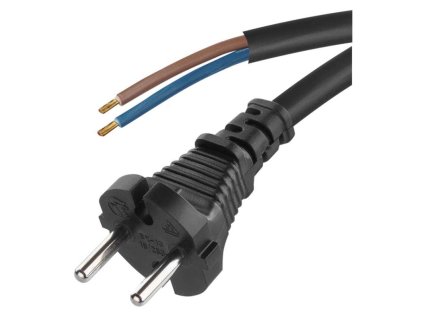 Flexo šňůra gumová 2× 1,5mm2, 5m, černá