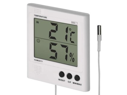 Digitální teploměr s vhlkoměrem, drátové čidlo E8471