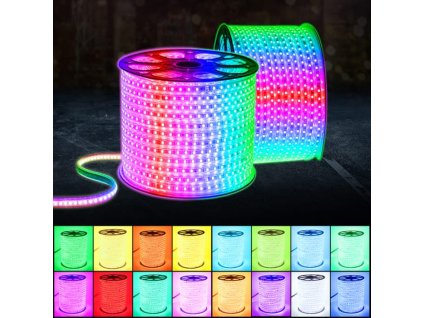 RGB LED Strip Flexible Lights SMD5050 Waterproof AC220V 230V 240V Neon Light Remote Control Party Living