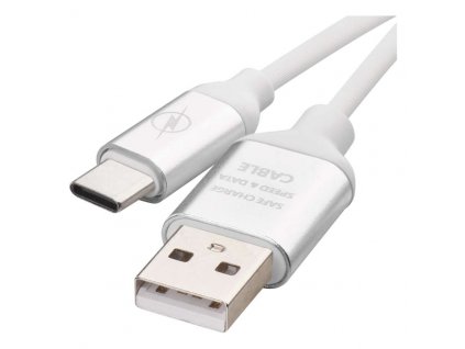 Nabíjecí a datový kabel USB-A 2.0 / USB-C 2.0, 1 m, bílý