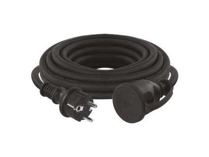 Venkovní prodlužovací kabel 5 m / 1 zásuvka / černý / guma-neopren / 230 V / 1,5 mm2